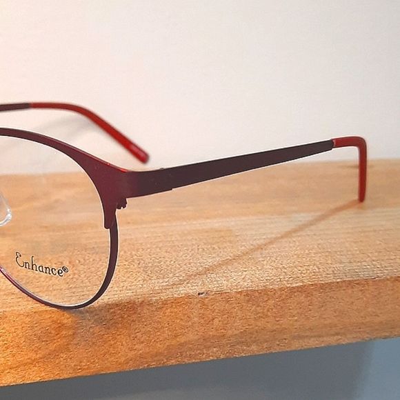 NEW prescription-ready Eyeglass Frame burgundy/red STAINLESS STEEL youth glasses - Picture 5 of 6